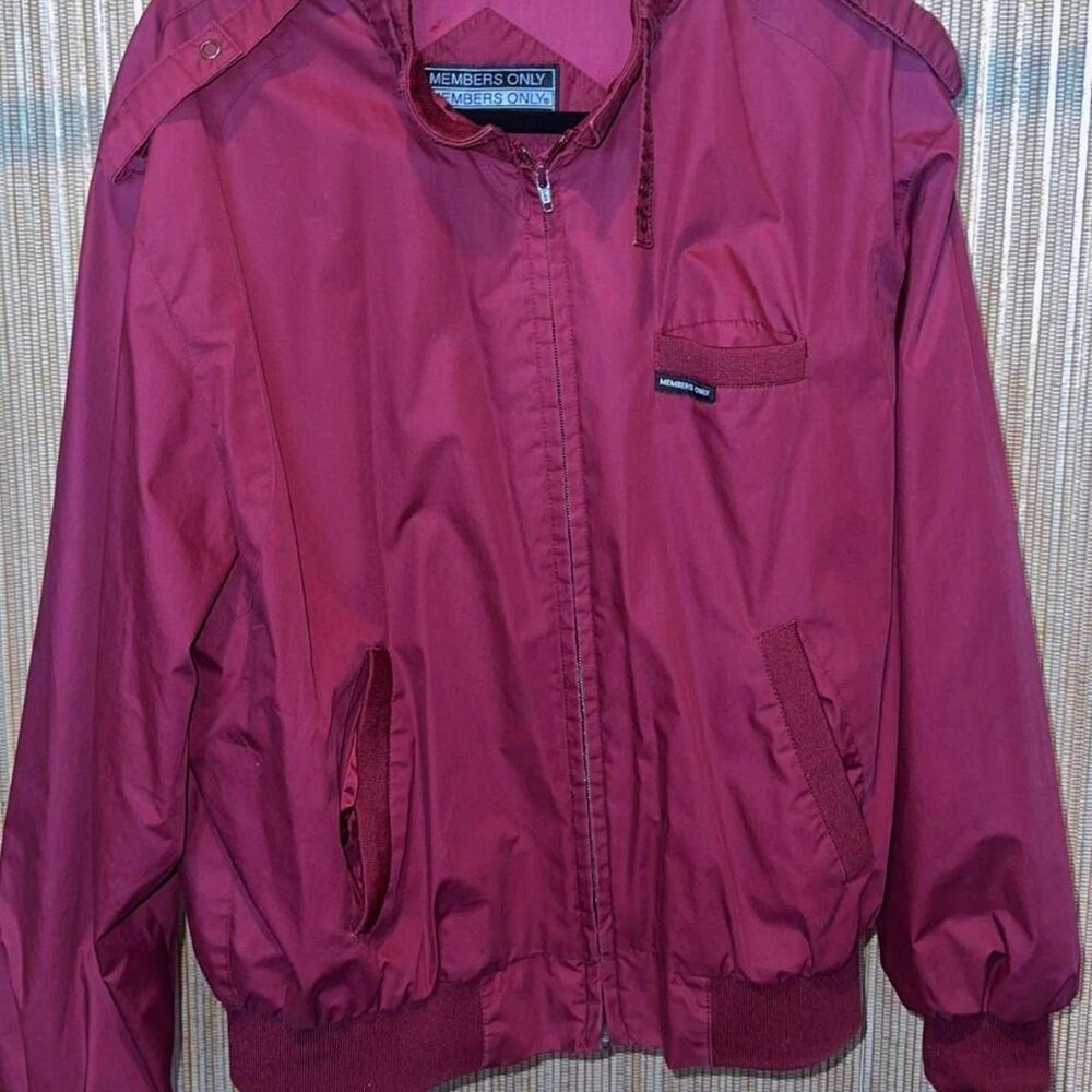 Members-only Men's Burgundy and Red Jacket